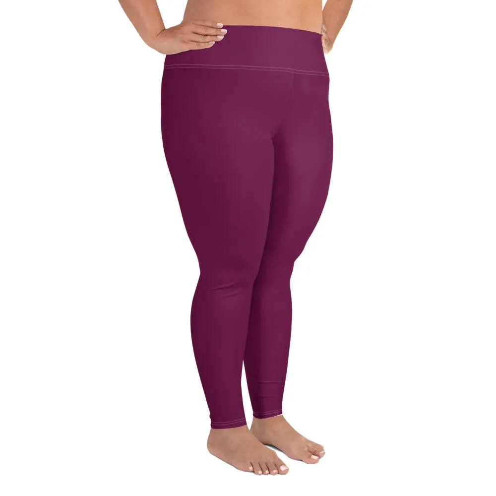 Plus Size Tyrian Purple Workout Leggings for Women - Sculpted Confidence