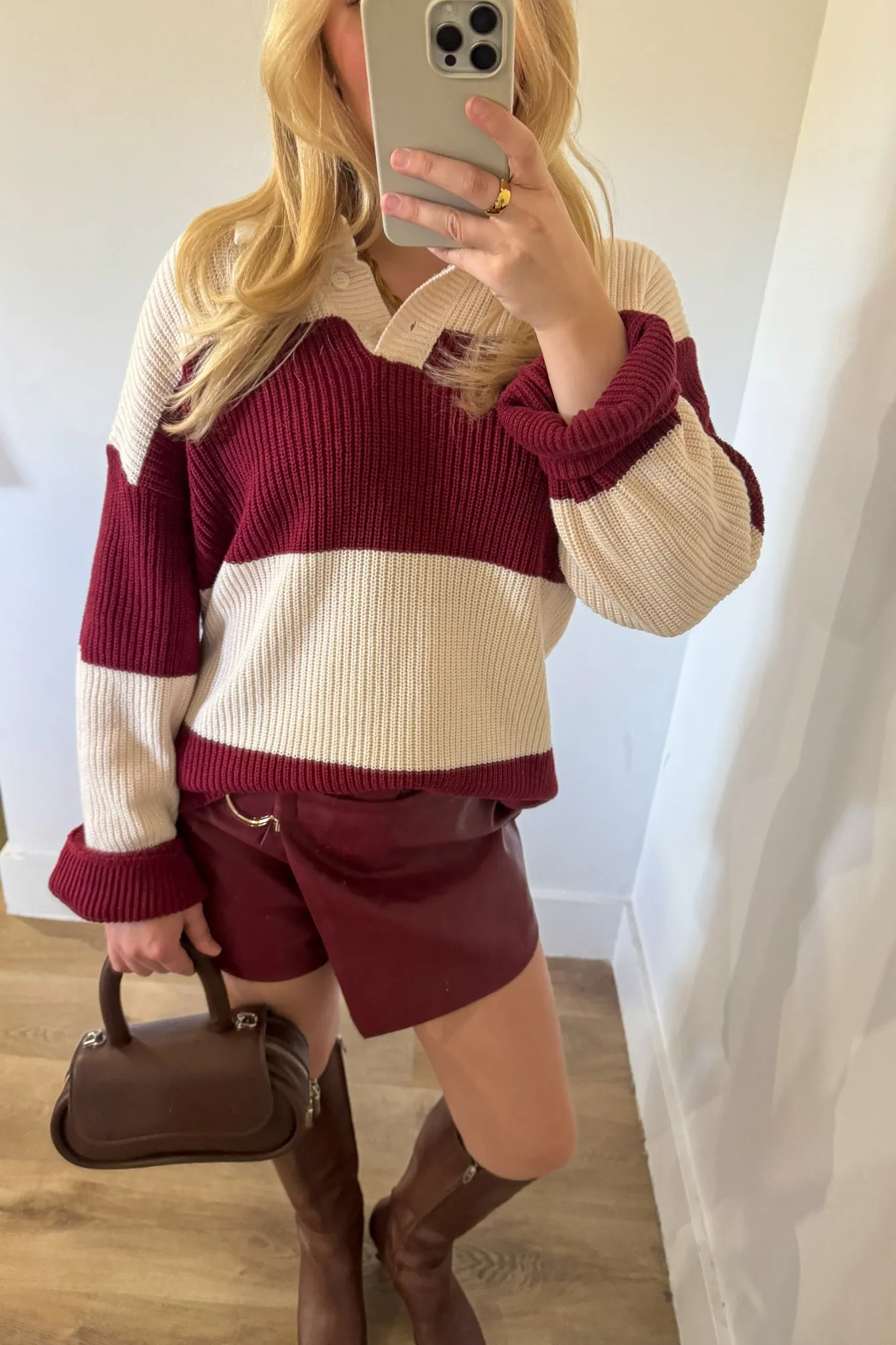 Polo Sweater with Stripes