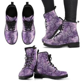 Purple Butterfly Handcrafted Boots