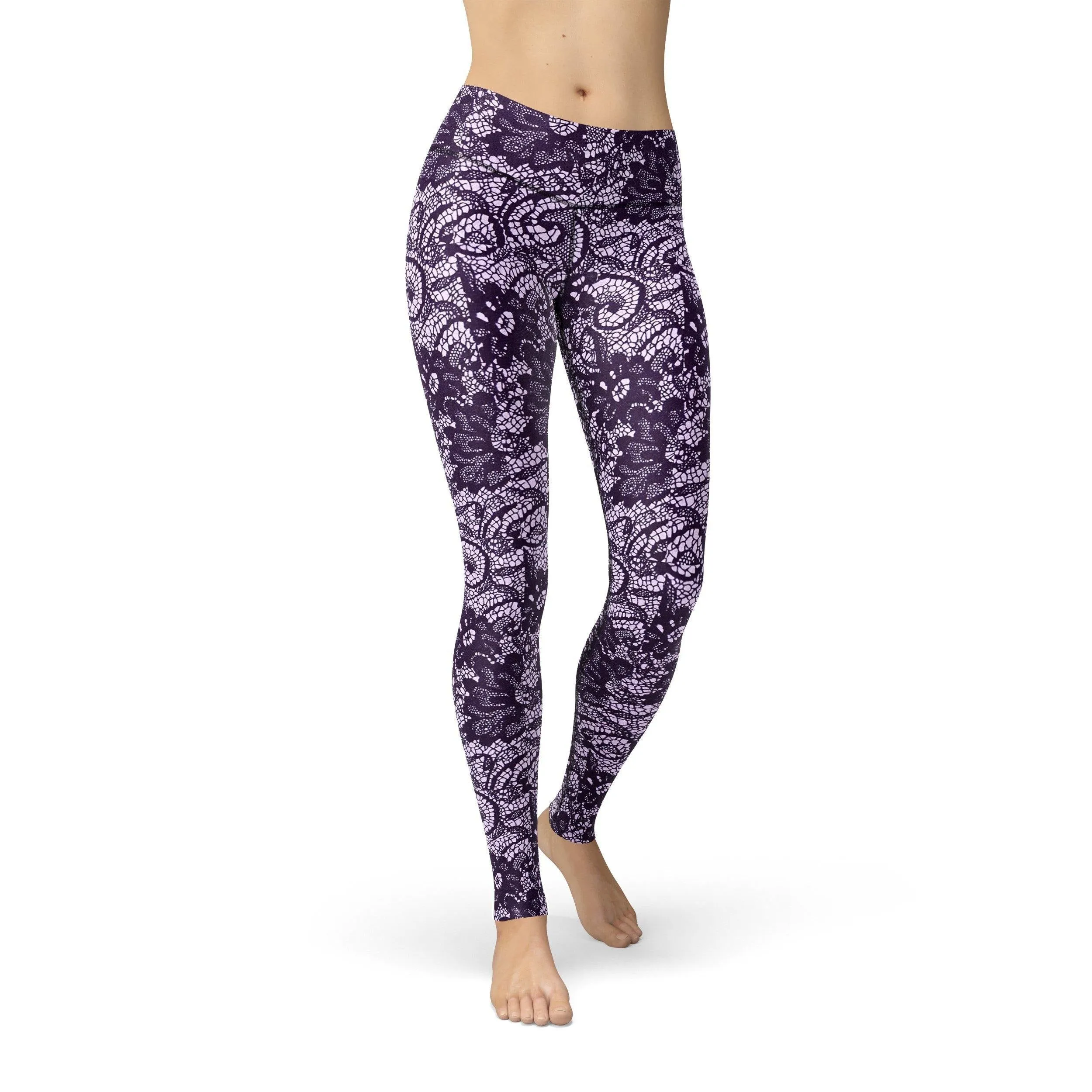 Purple Lace Leggings for Women