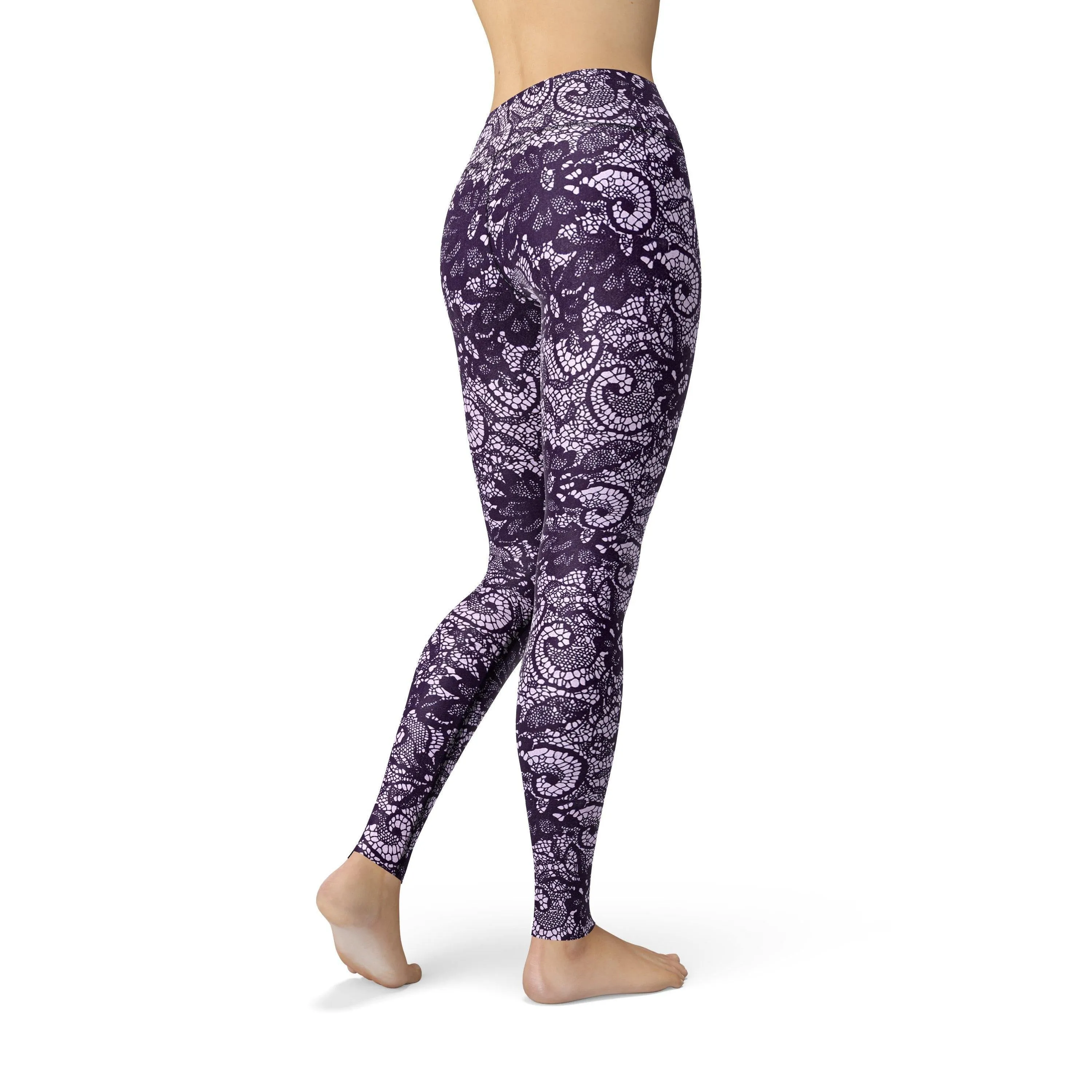 Purple Lace Leggings for Women