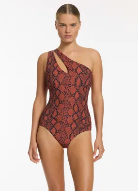 Python Print One Shoulder Swimsuit