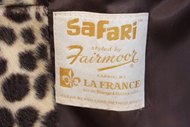 Retro Leopard Print Faux Fur Safari Coat