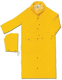 Riding Coat Yellow 60 inch length Rain Coat, 35 Mil ~ Size 3X
