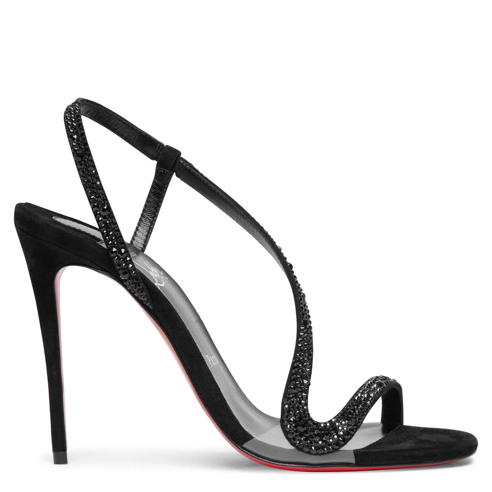 Rosalie 100 Black Strass Sandals by Christian Louboutin