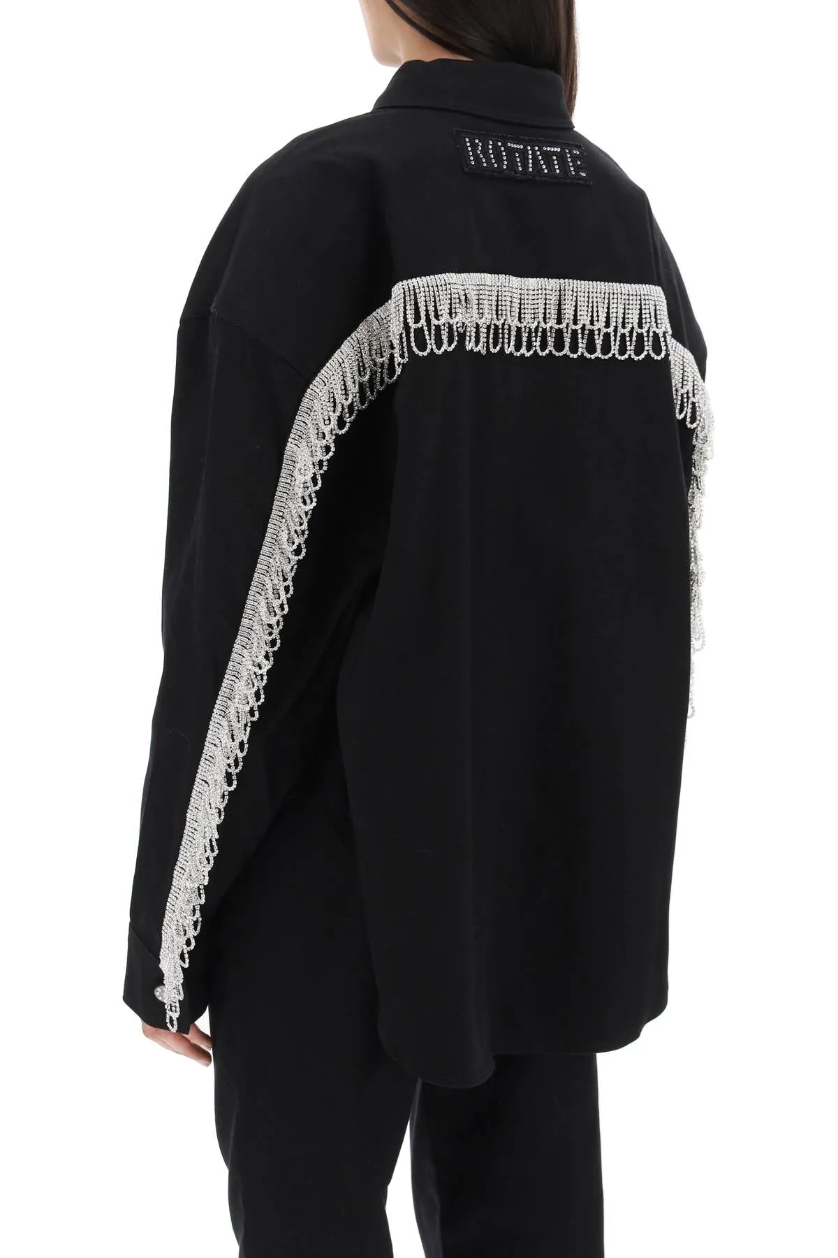 Black Crystal Fringe Overshirt Rotation 101014100