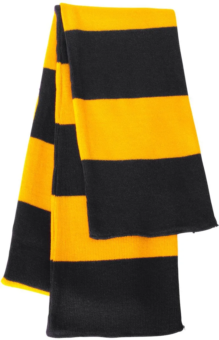 Rugby-Striped Knit Scarf for Sports Enthusiasts