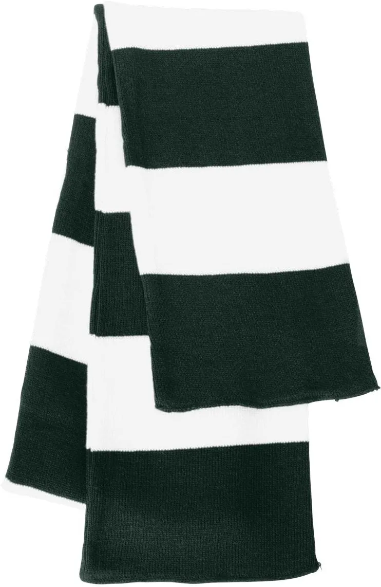 Rugby-Striped Knit Scarf for Sports Enthusiasts