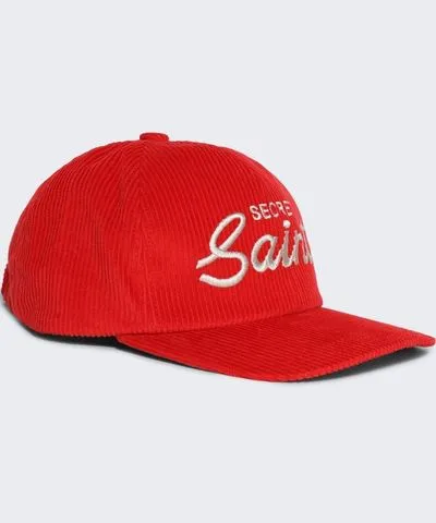 Saint Michael Red Corduroy Cap