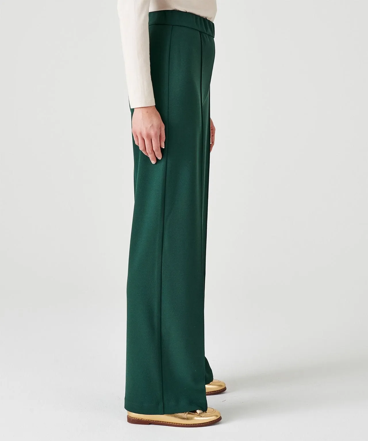 Comfort Fit Wide-Leg Trousers with Secret Stretch