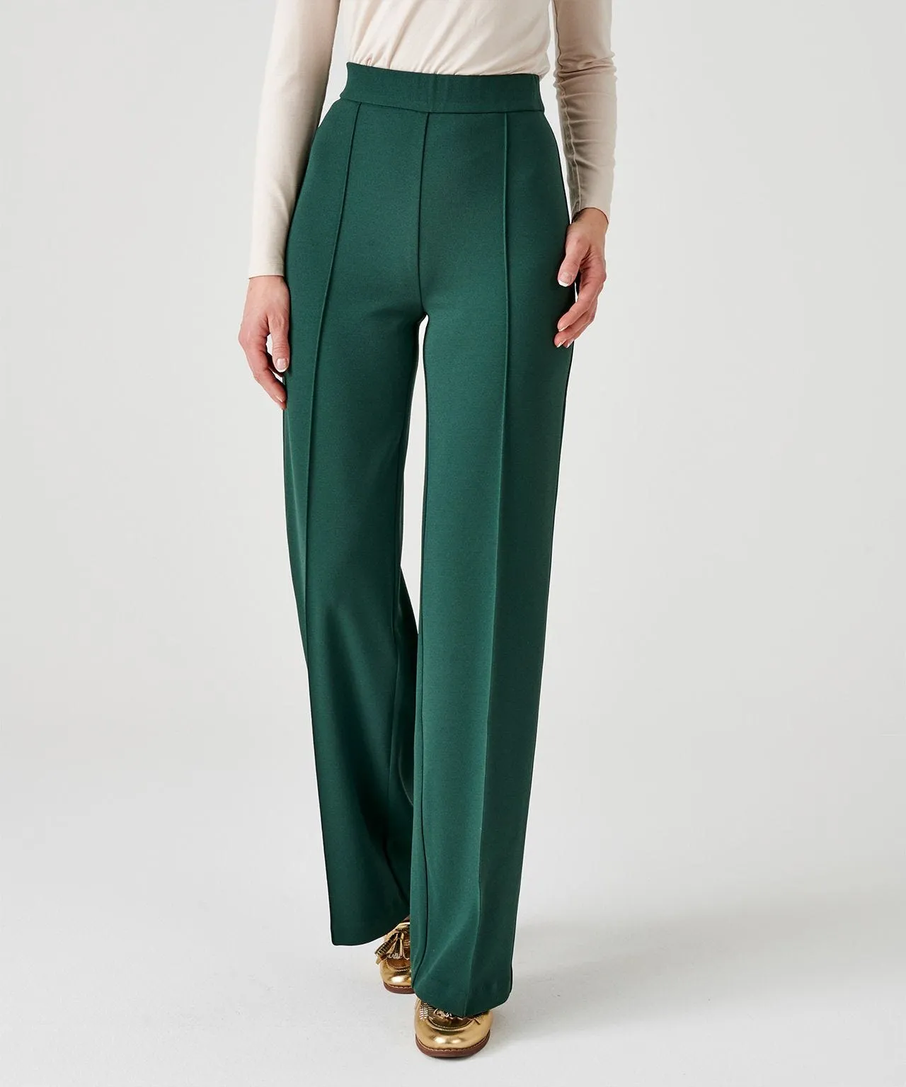 Comfort Fit Wide-Leg Trousers with Secret Stretch