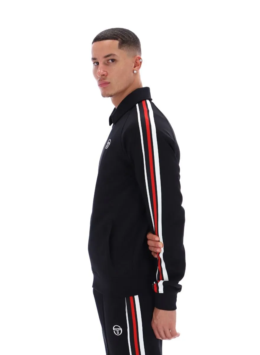 Sergio Tacchini Renshaw Tape Track Jacket in Black