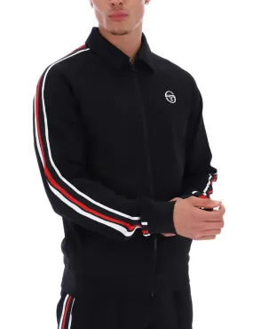 Sergio Tacchini Renshaw Tape Track Jacket in Black