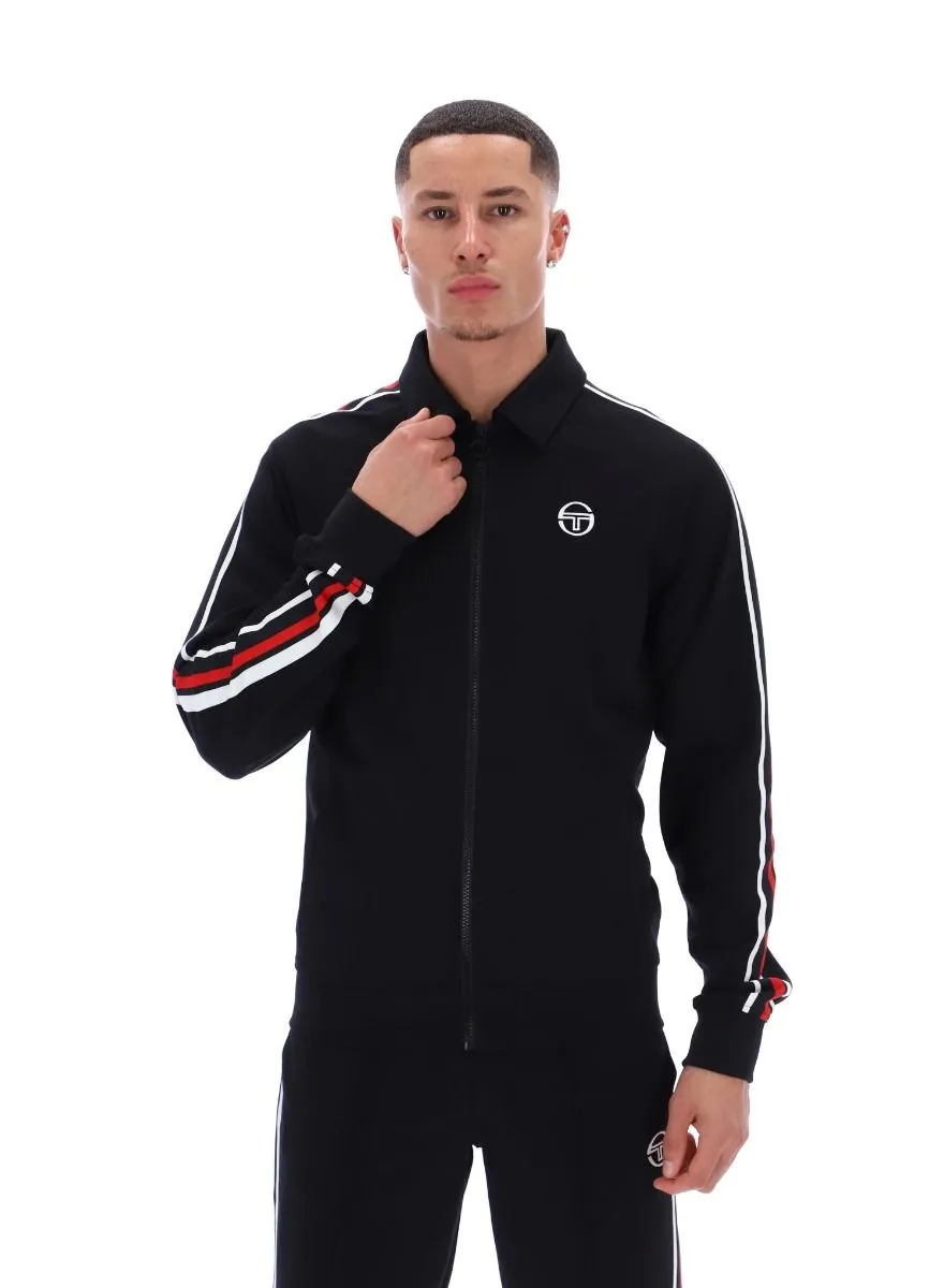 Sergio Tacchini Renshaw Tape Track Jacket in Black