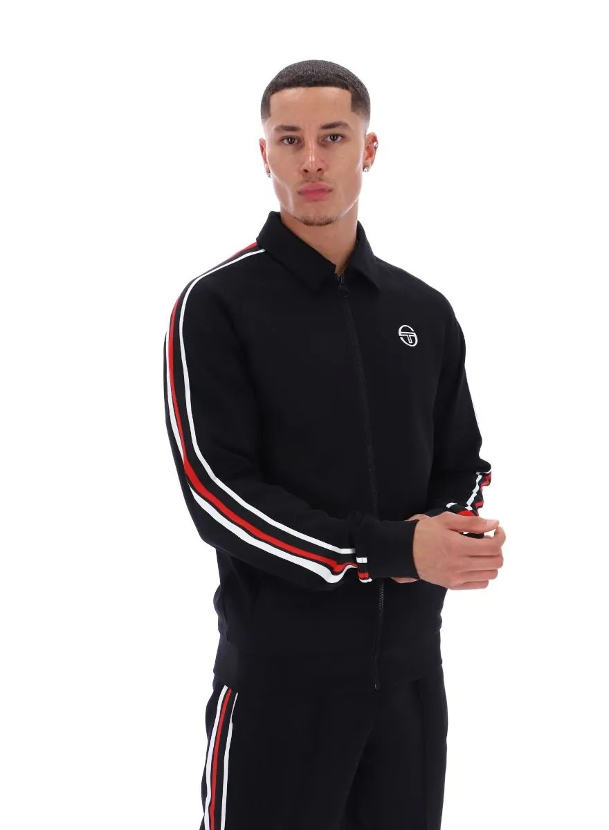 Sergio Tacchini Renshaw Tape Track Jacket in Black