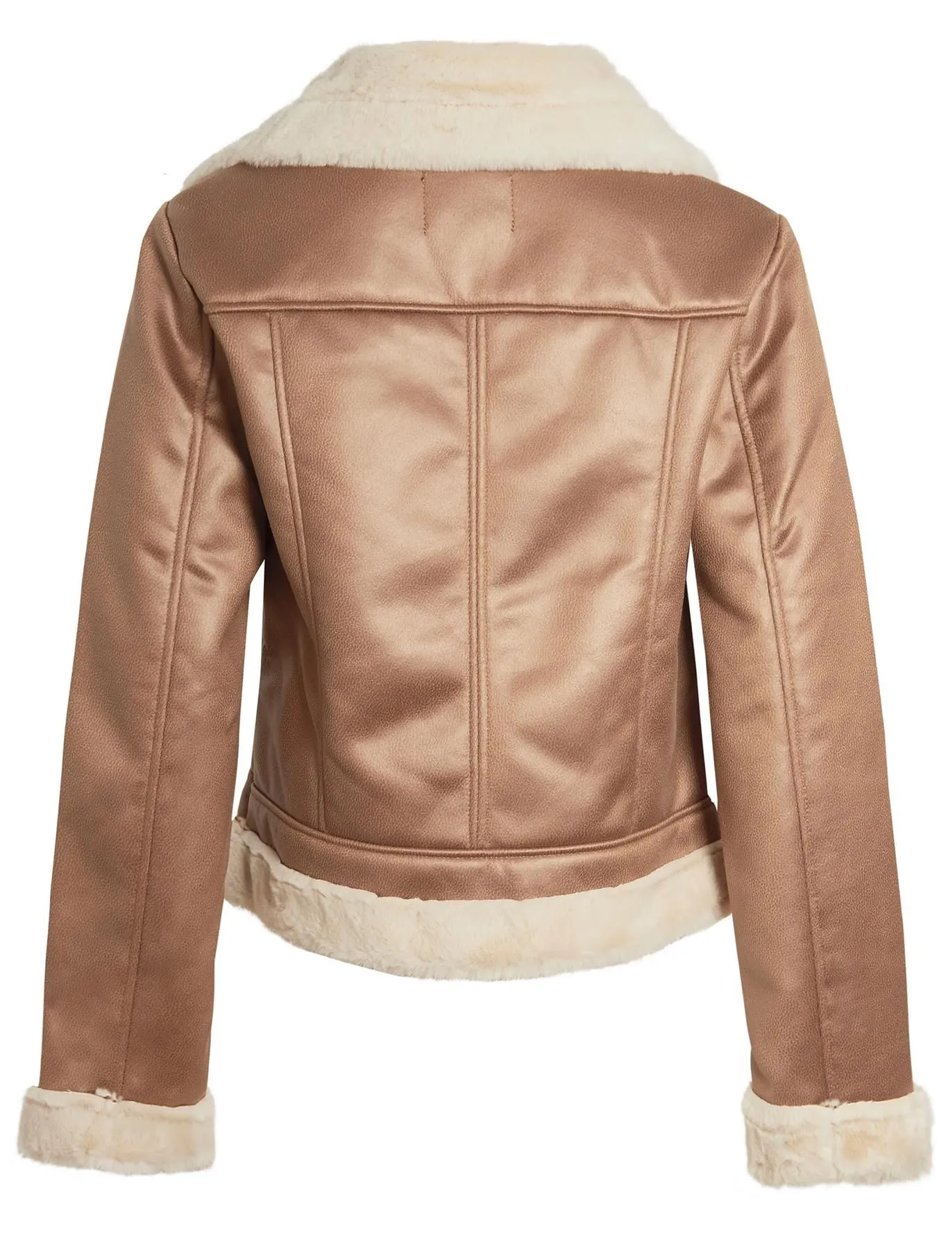 Shearling Lined Camel Aviator Jacket UK Sizes 8 to 16