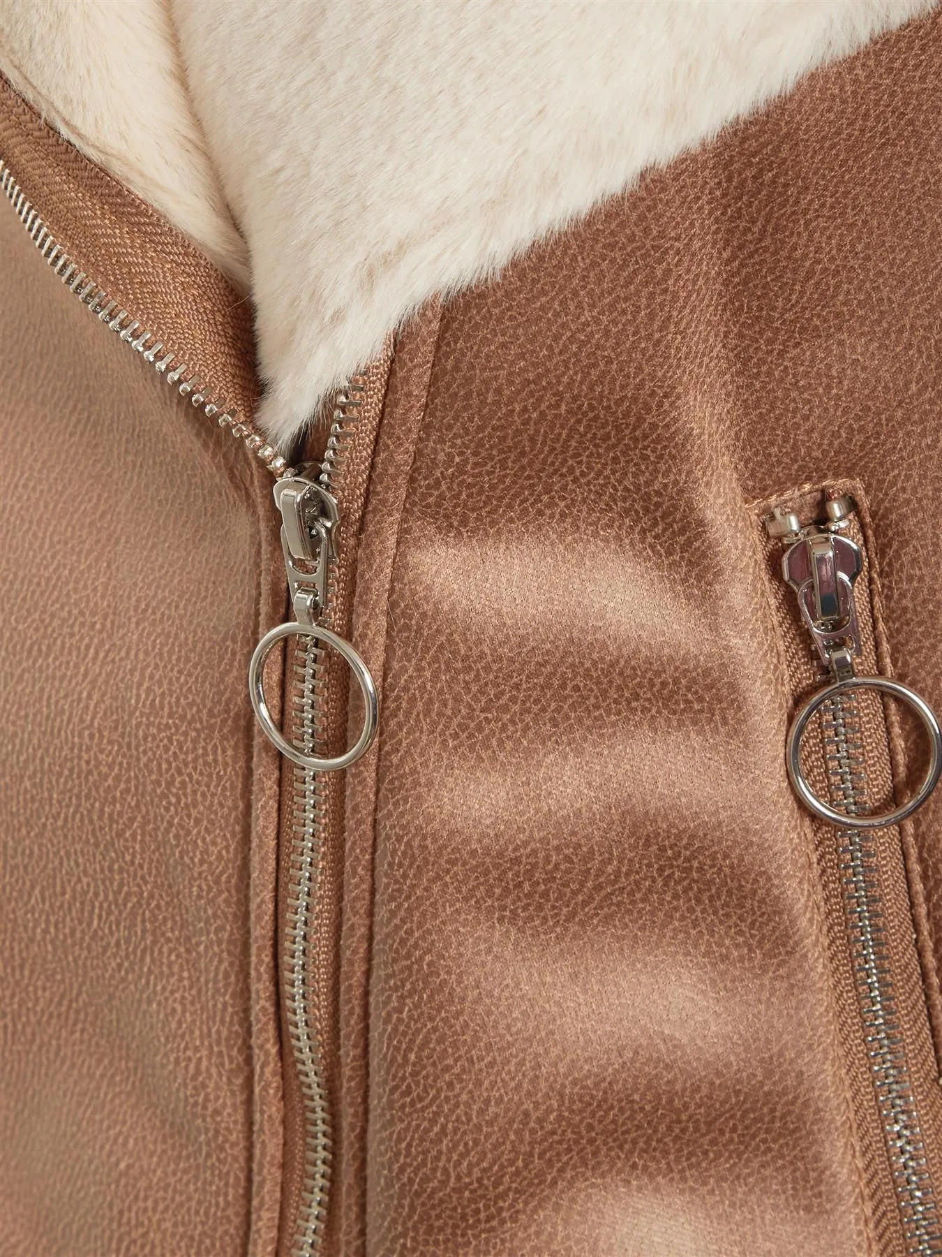 Shearling Lined Camel Aviator Jacket UK Sizes 8 to 16