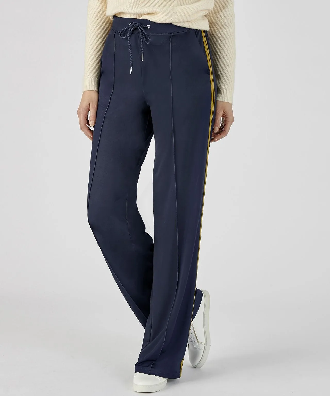 Wide-leg Pants with Side Stripes