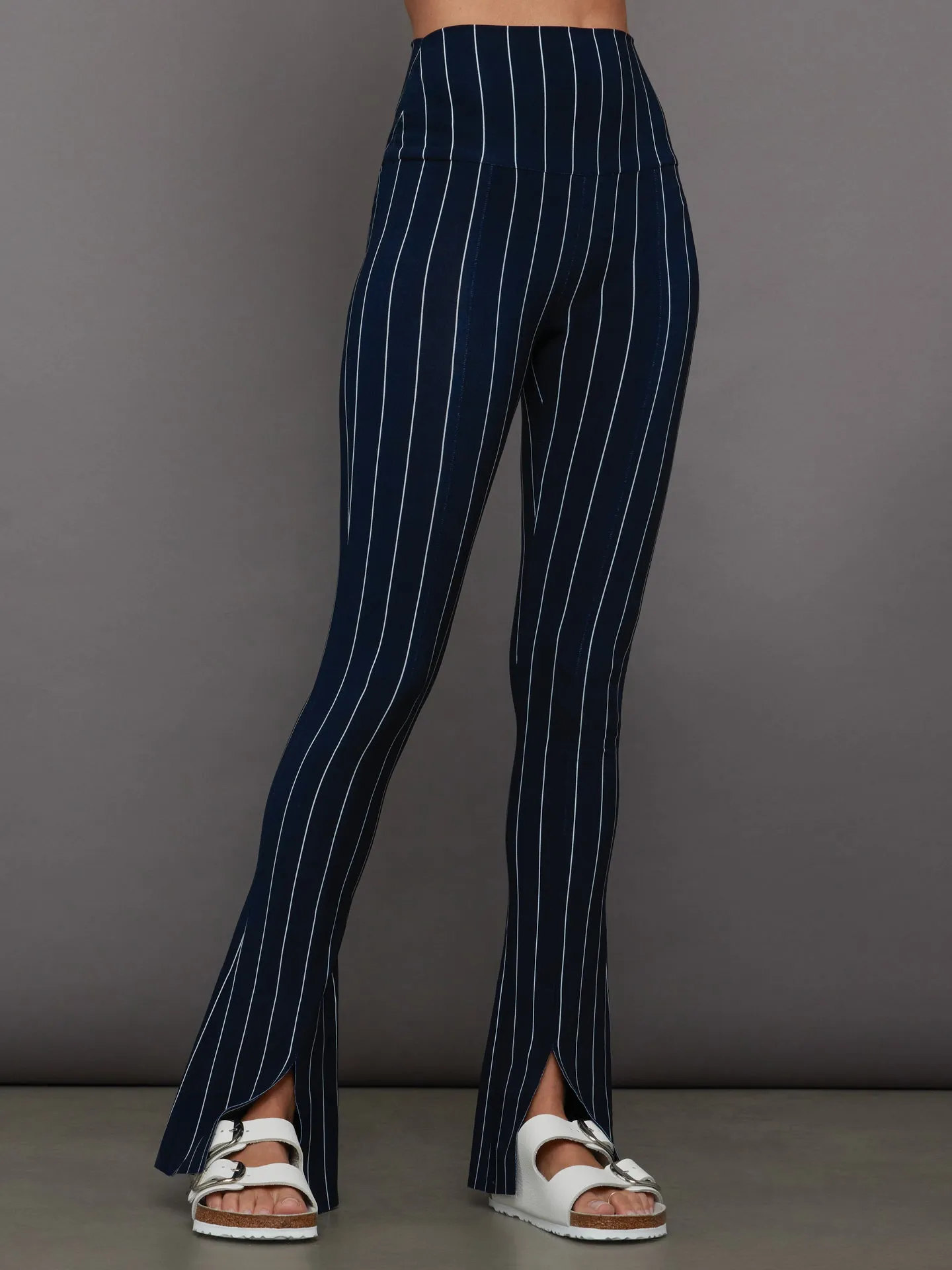 Navy Pinstripe Spat Legging