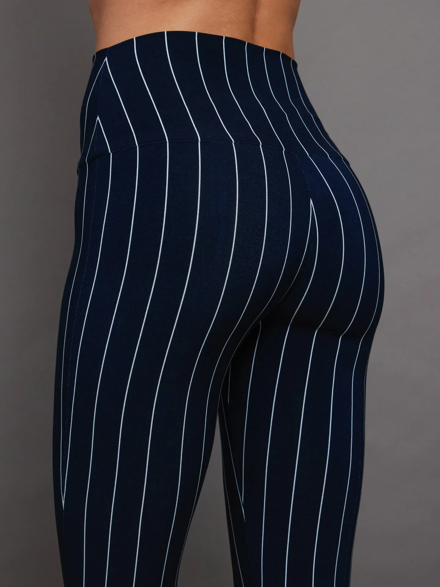 Navy Pinstripe Spat Legging