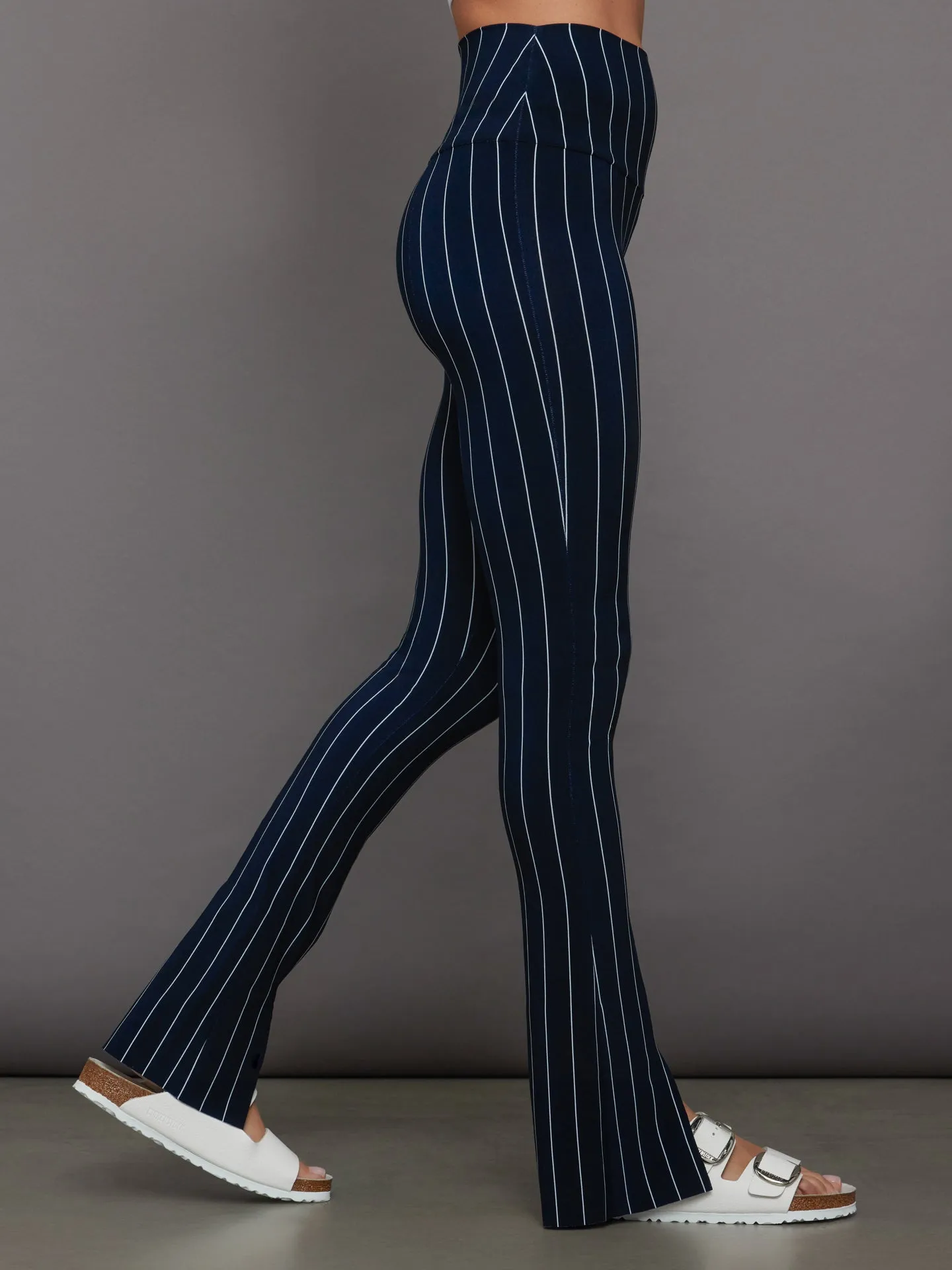 Navy Pinstripe Spat Legging