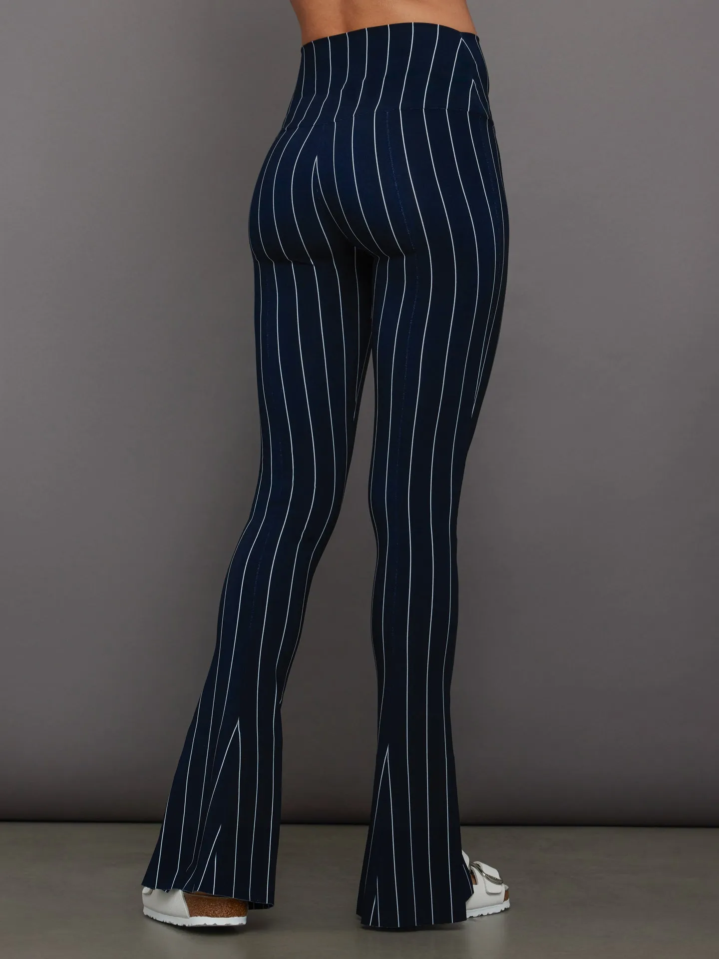 Navy Pinstripe Spat Legging