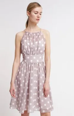 Taupe Dress with Spots