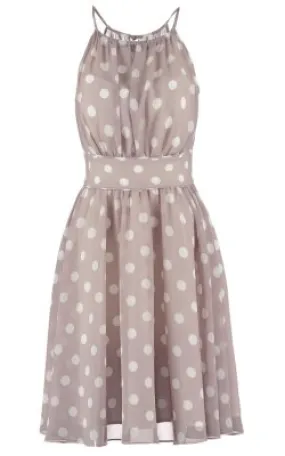 Taupe Dress with Spots