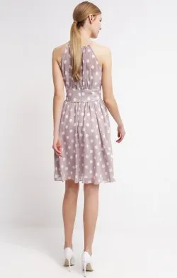 Taupe Dress with Spots