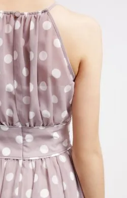 Taupe Dress with Spots