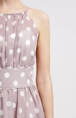 Taupe Dress with Spots