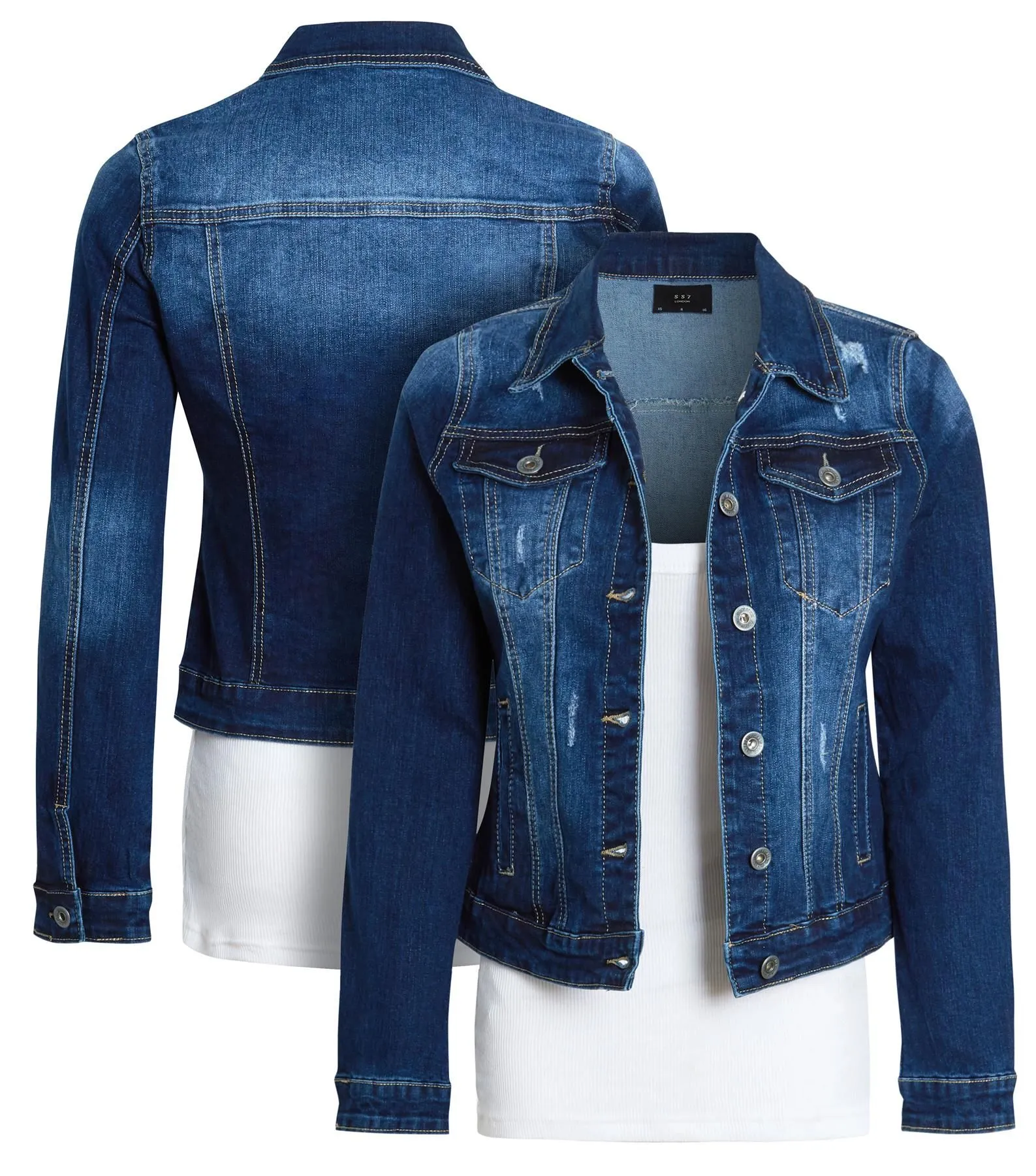 Stonewash Indigo Premium Denim Jacket UK Sizes 8 to 14