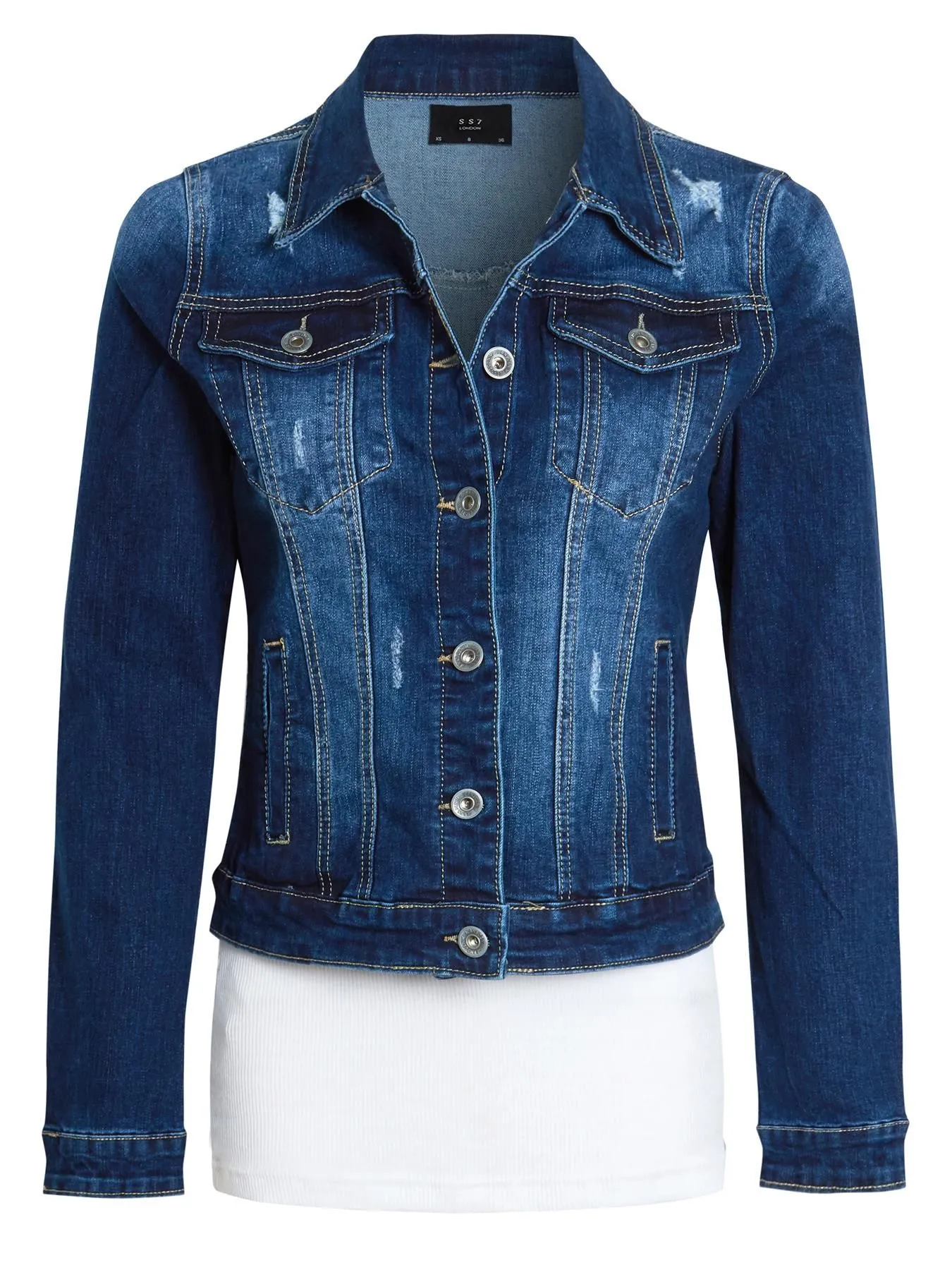 Stonewash Indigo Premium Denim Jacket UK Sizes 8 to 14