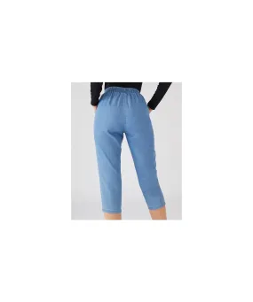 Cotton Crop Trousers with Straight Leg Design