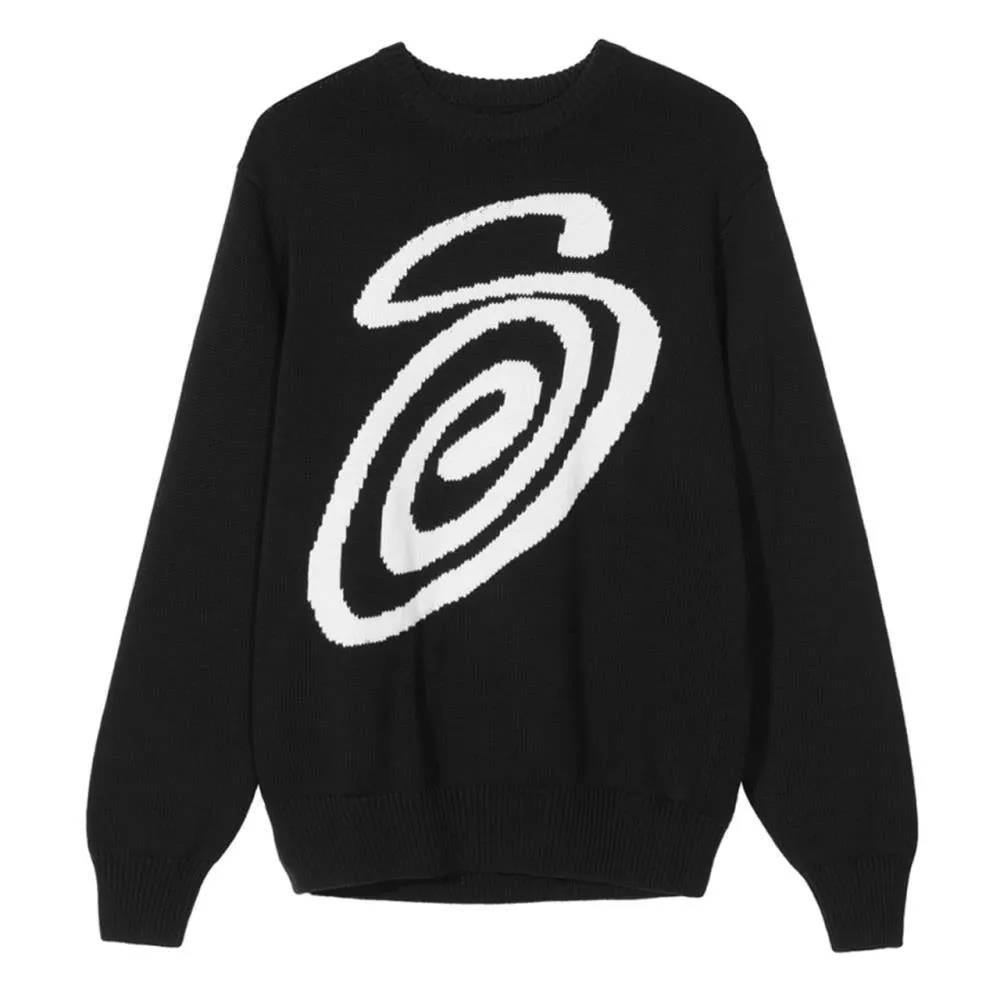 Stussy Curly Sweater Black White