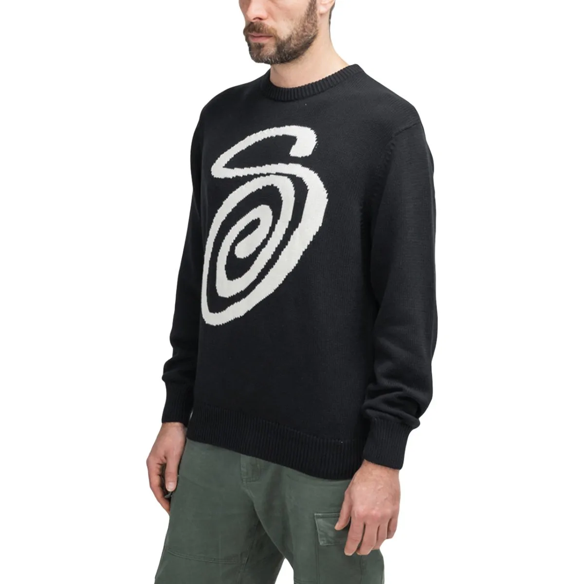 Stussy Curly Sweater Black White