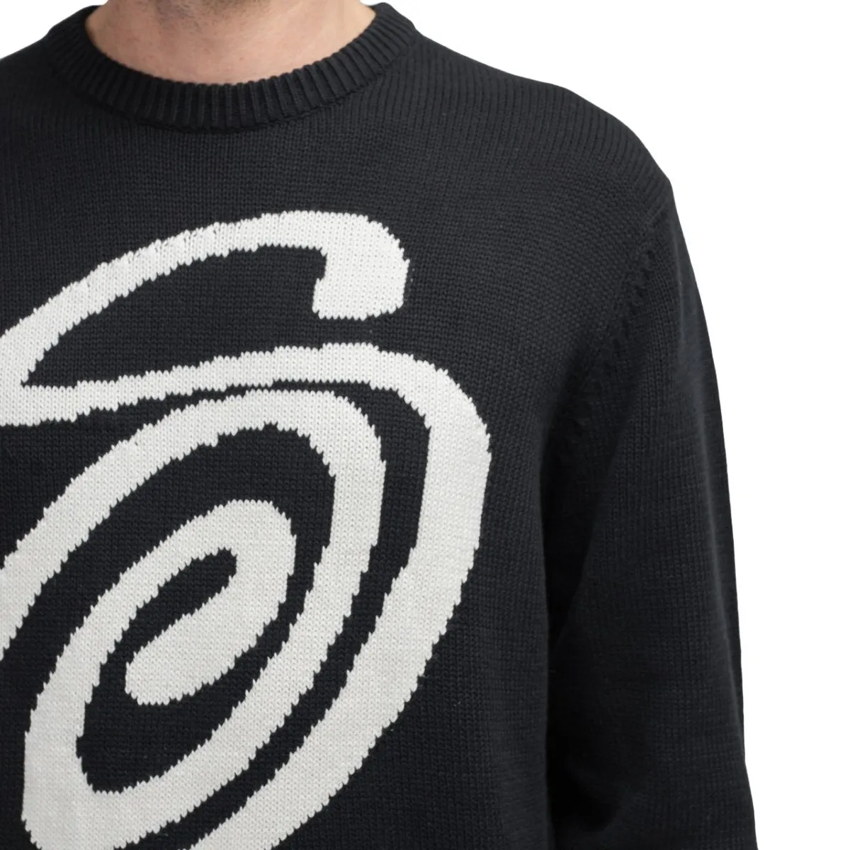 Stussy Curly Sweater Black White