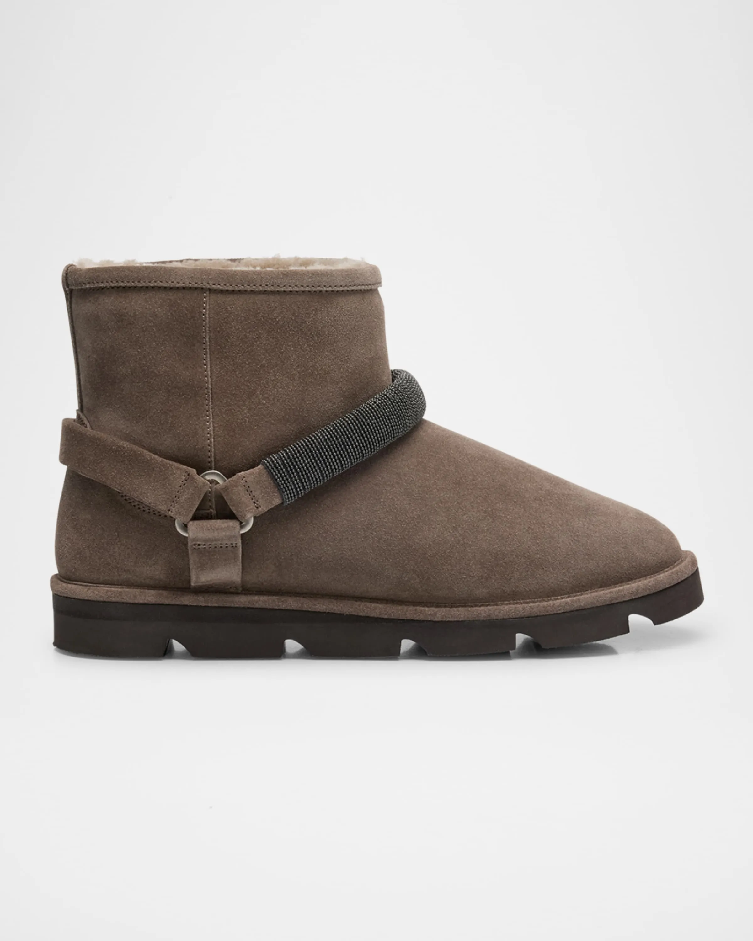 Suede and Shearling Monili Harness Boots for Fashion Forward Footwear