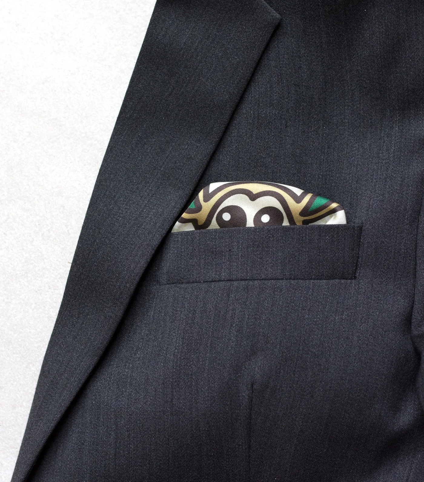 Blue Tarsier Pocket Square No Evil