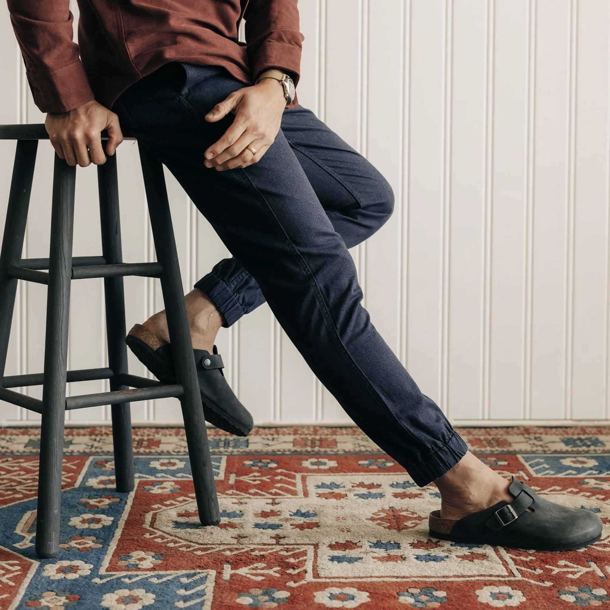 Navy Twist Jaspe Twill Apres Trousers