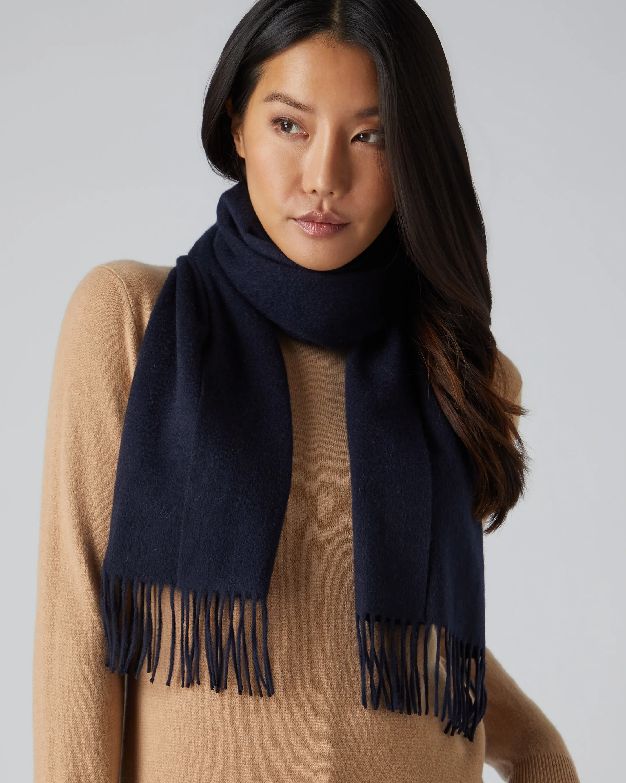 Jockey Club Navy Blue Cashmere Scarf