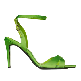 Thea Green Satin Sandals