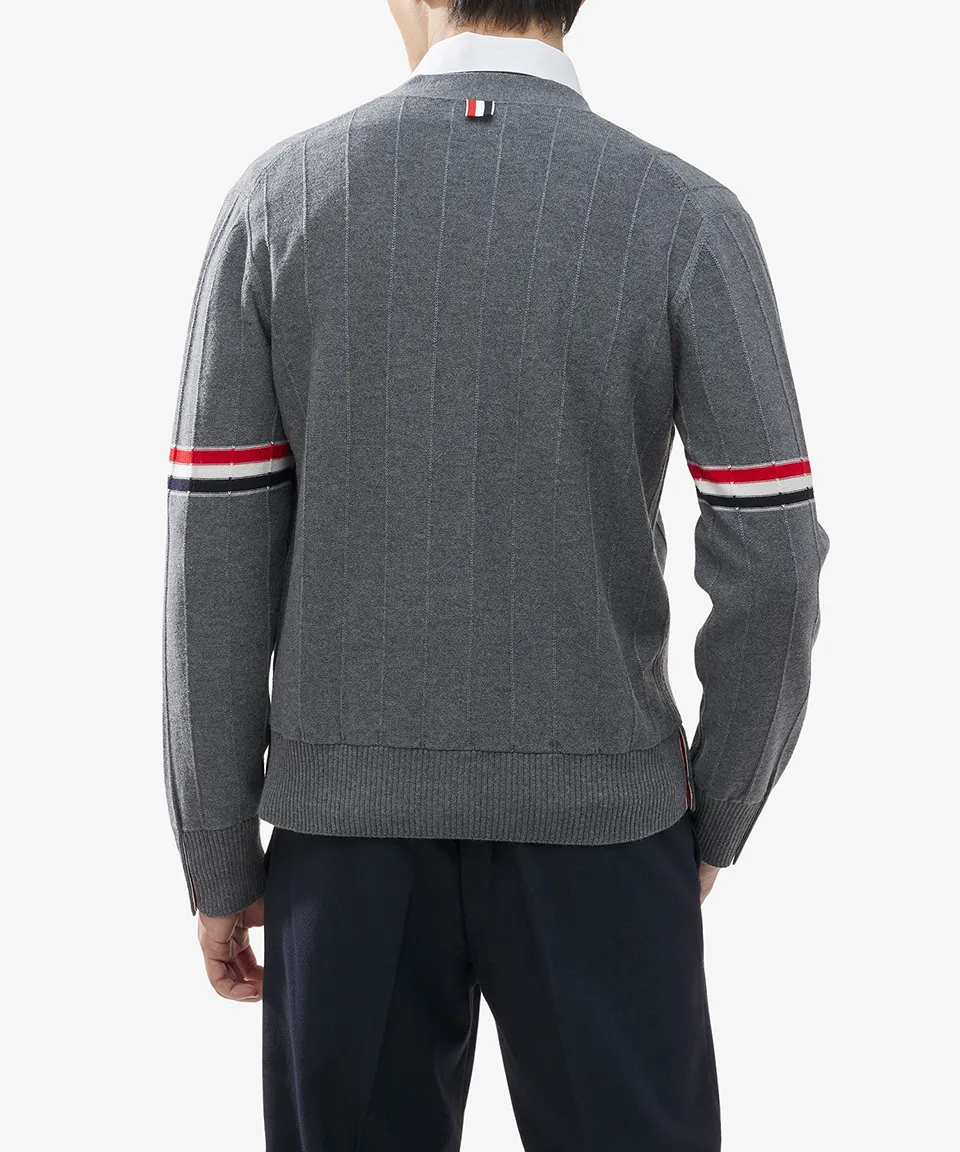 THOM BROWNE Striped Street Style Cardigans with Plain Logo Designs