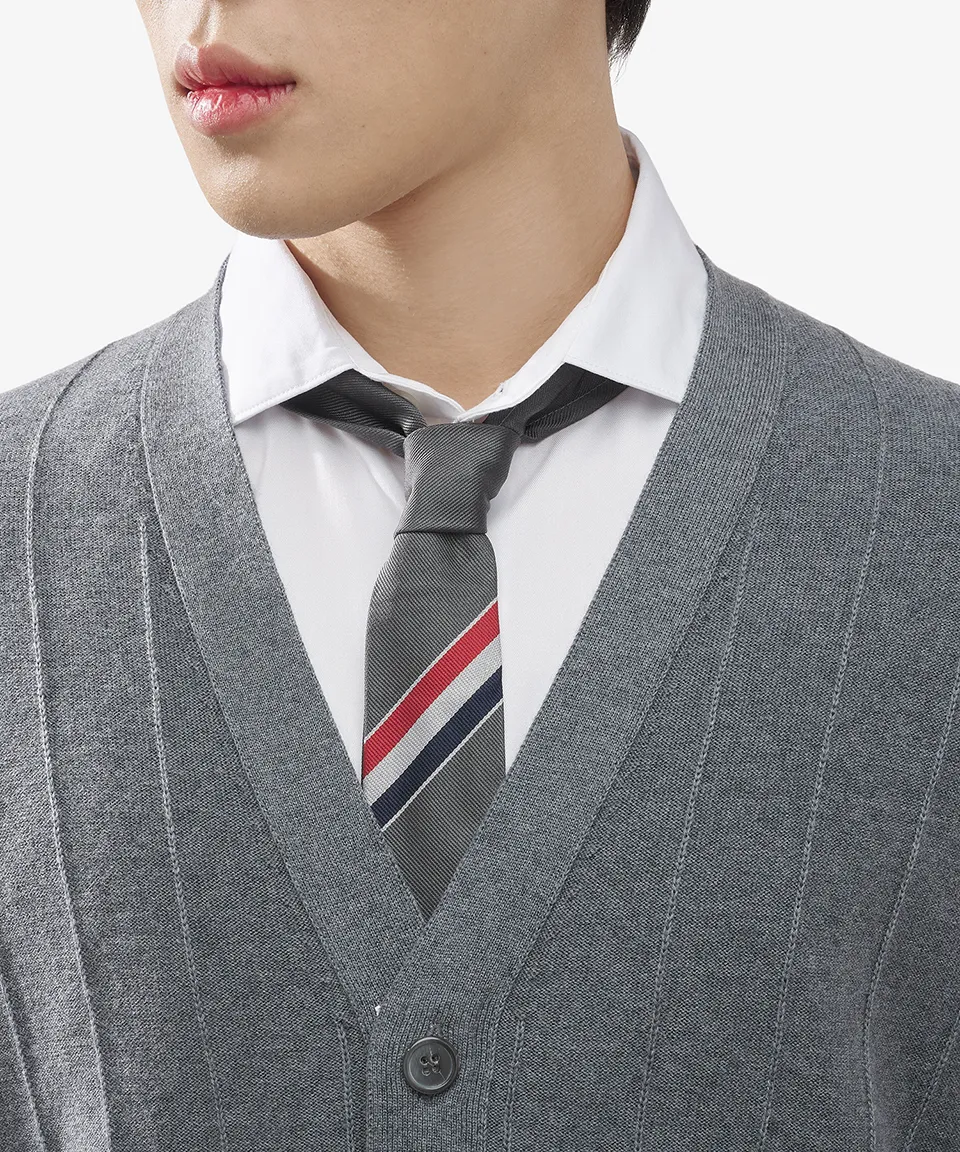 THOM BROWNE Striped Street Style Cardigans with Plain Logo Designs