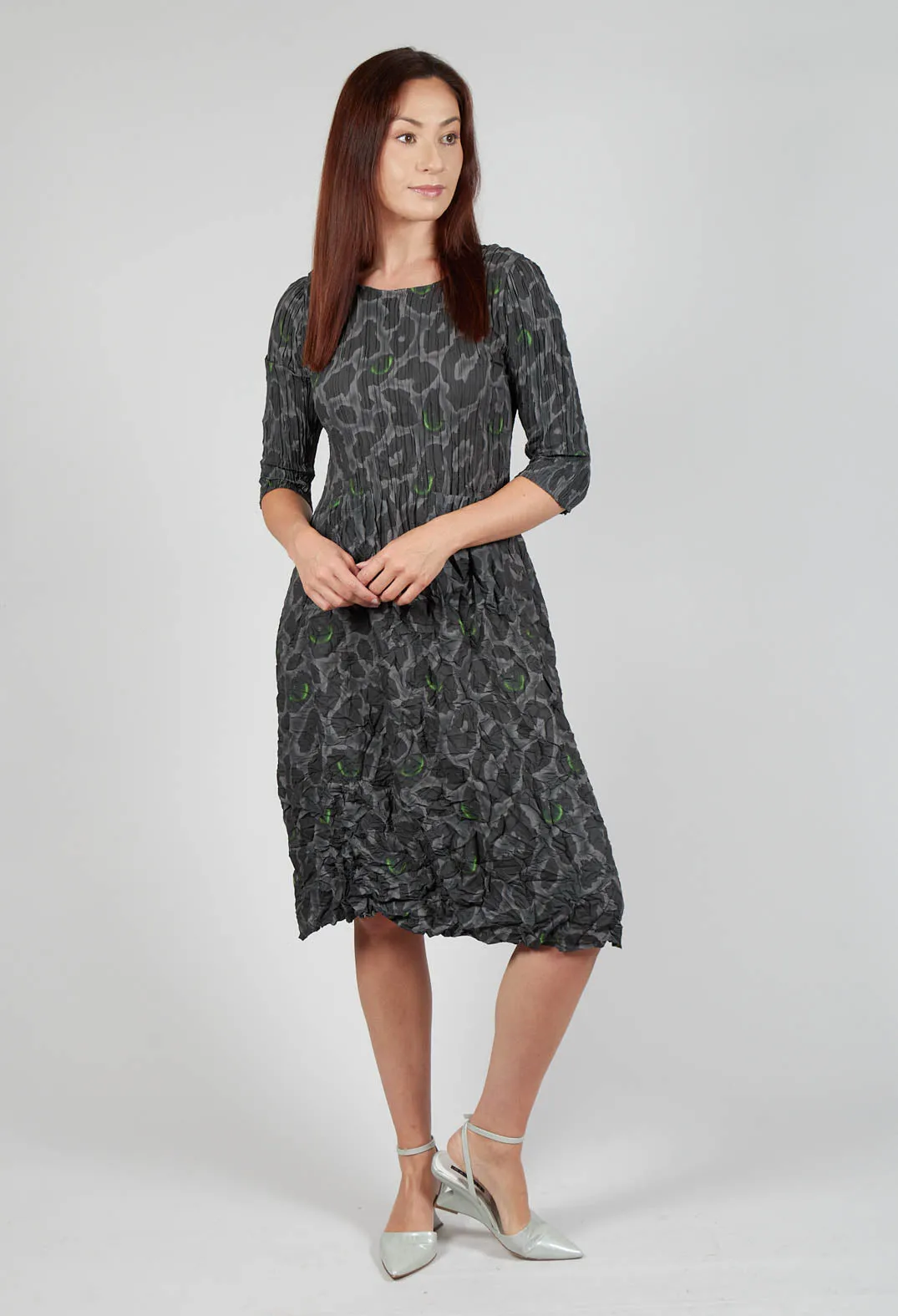 Eye of the Panther Three Quarter Sleeve Smash Dress