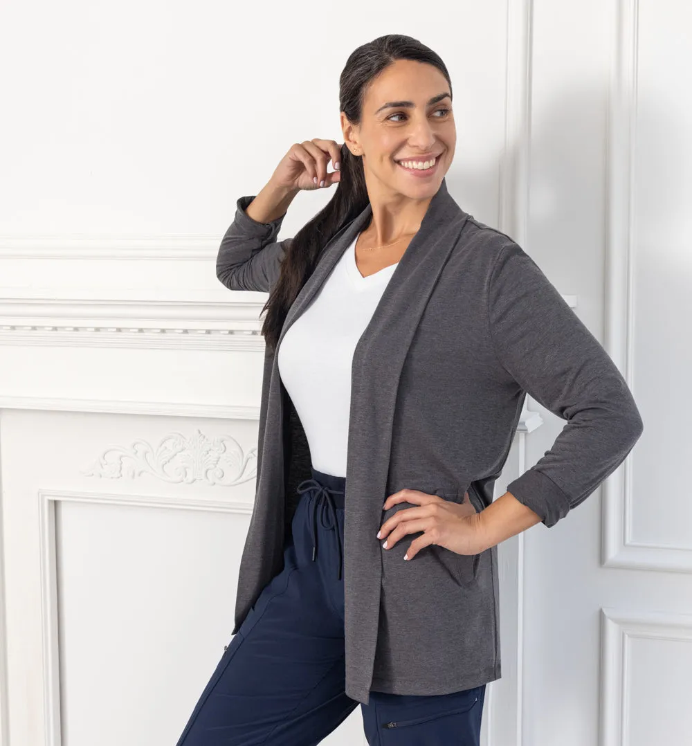 Knit Cardigan in Hurricane Grey - Standard Fit