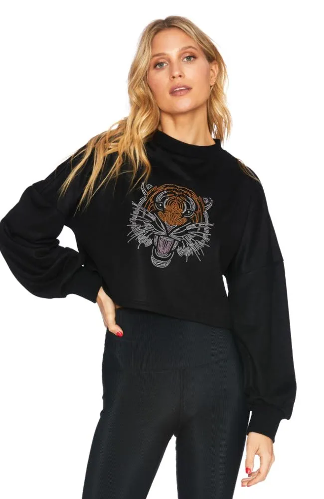 Tiger Print Cropped Sweater