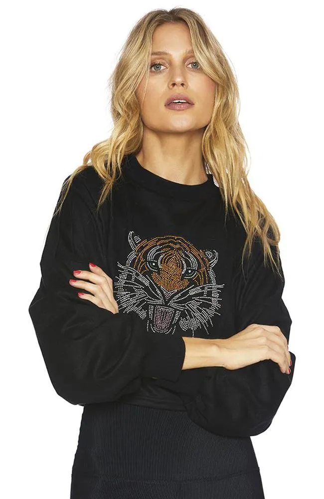 Tiger Print Cropped Sweater