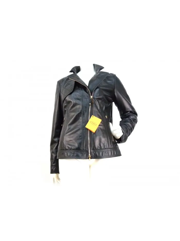 Tod's lined leather jacket for women.