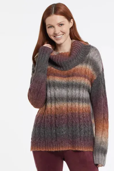 Tribal Space Dye Cowl Neck Sweater Women's